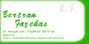 bertram fazekas business card
